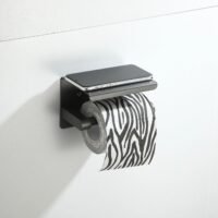 *GUN METAL* Toilet Paper Roll Holder with phone shelf stainless steel - Image 4