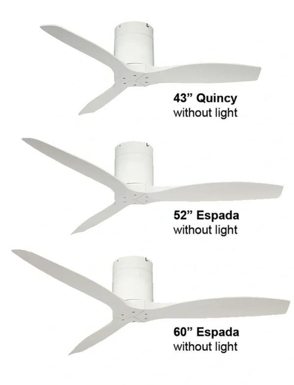 Spin Quincy 43"/52"/60" DC Ceiling Fan (Matt White)