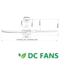 Acorn DC Ceiling Fan Veloce DC160 LED - Image 5