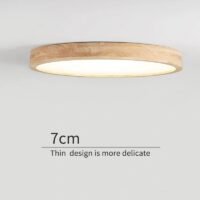 Full Frame Solid Real Wood Round LED Ceiling Light Tri-color - Image 3