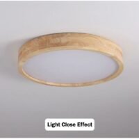 Full Frame Solid Real Wood Round LED Ceiling Light Tri-color - Image 2