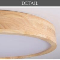 Full Frame Solid Real Wood Round LED Ceiling Light Tri-color - Image 4