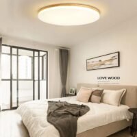 LED Ceiling Light Hamburger Half Wood Tri-Color Light - Image 2