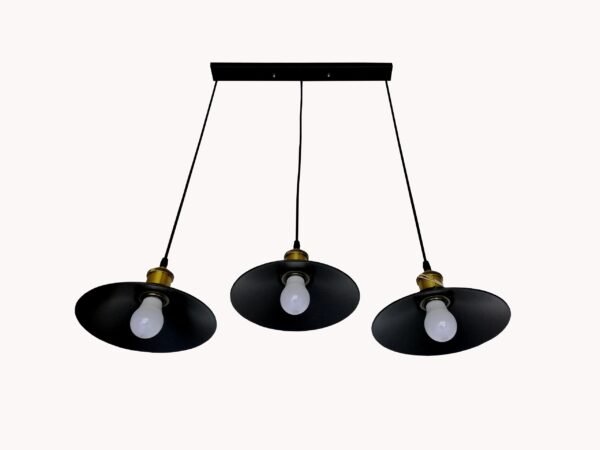 Black round plate pendant light