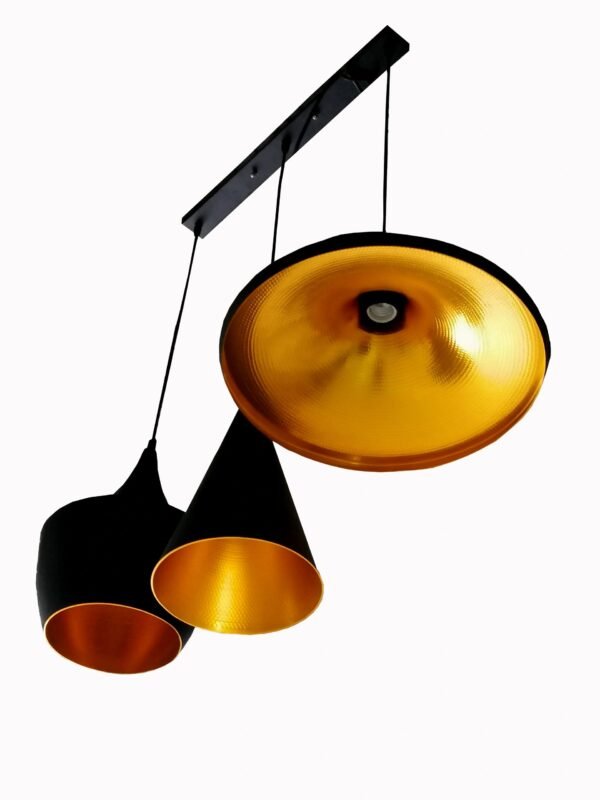 Matte black textured Gold pendant light mix and match