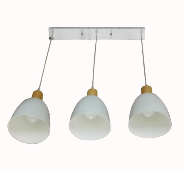 Stright white/wood 146/3 pendant light