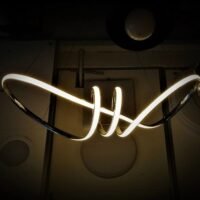 Modern design curly strips LED tri-color pendant light (L) - Image 3