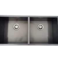 D934 Kitchen Sink Handmade Stainless Steel Double Bowl Stainless Steel/Nano Black - Image 2