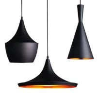 Matte black textured Gold pendant light mix and match - Image 2