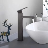 Tall Basin Mixer Nano Black/Stainless Steel/Gun Metal - Image 2