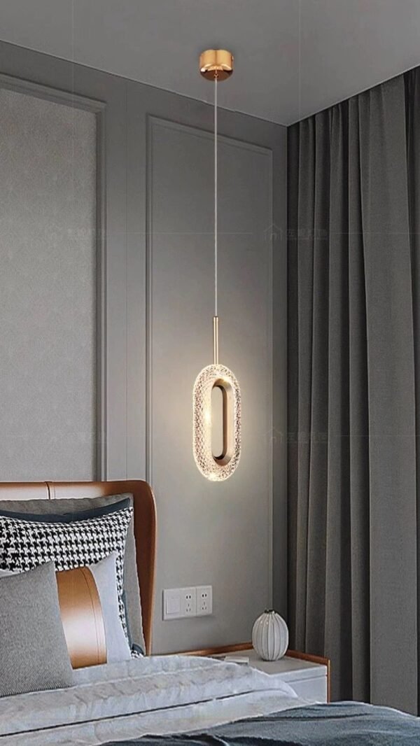 LED Gold Oval Pendant Light 3 Color