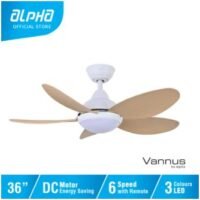 ALPHA Vannus - LUNA LED 5B 36 Inch DC Motor Ceiling Fan with 5 Blades (6 Speed Remote) - Image 2
