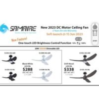 SAMAIRE ✦ DC CEILING FAN ✦ 20W OSRAM DIMMABLE TRI TONE LED LIGHT ✦ 32" ✦ 42" ✦ 52" ✦ E-COS ✦ E-COM ✦ E-COL - Image 2