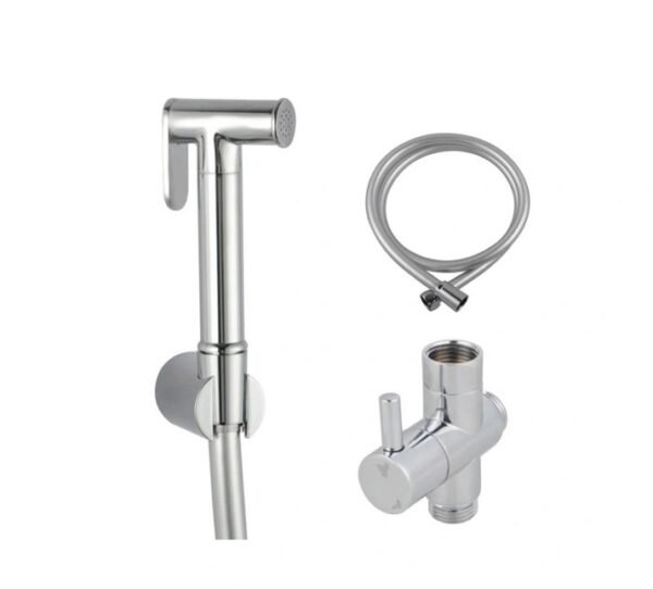 VERA Bidet Spray Gun Set (1.2m PVC Hose, Brass Spray Gun, Holder Only) VA.2012J-C Chrome