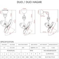 BESTAR Duo Hagar Corner Fan Ceiling Fan Wall Fan 16Inch DC Motor - Image 4