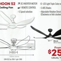 D'Fan Mayer 52”DC Ceiling Fan Typhoon 52 with LED - Image 3