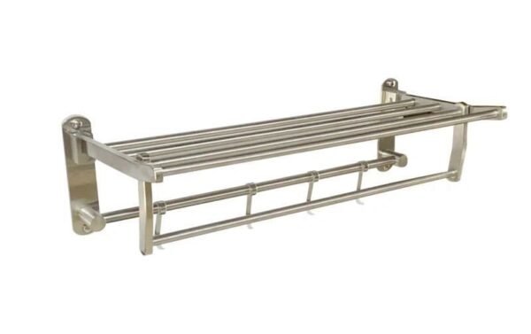 Fold-Up Towel Rack with Hook Stainless Steel