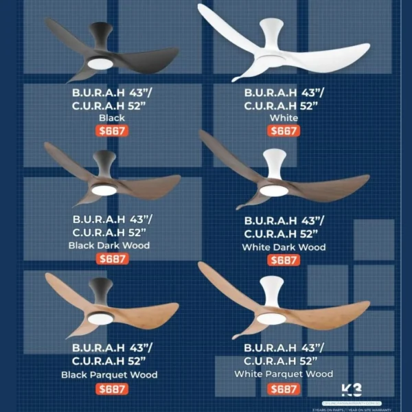 Alaska Curah Smart DC Ceiling Fan 52" with 23W Dimmable SAMSUNG LED Light