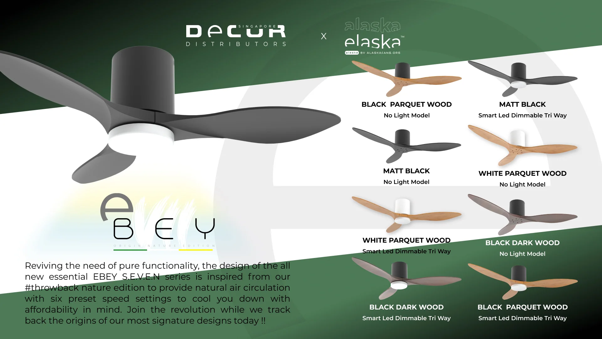 Alaska EBEY Smart DC Ceiling Fan with LED light 46"/52" - Image 2