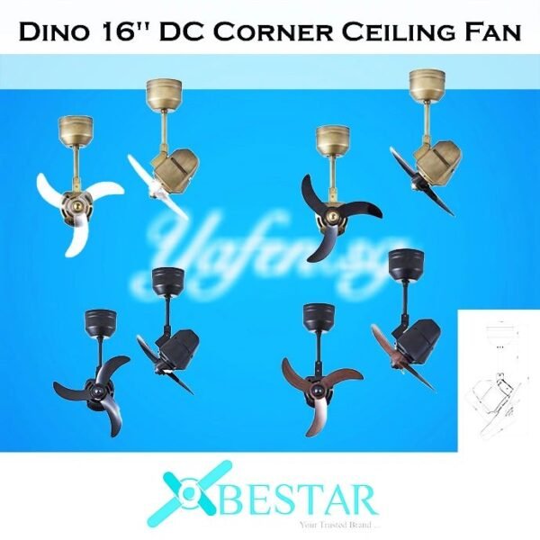 Bestar Dino 16" DC Corner Ceiling Fan