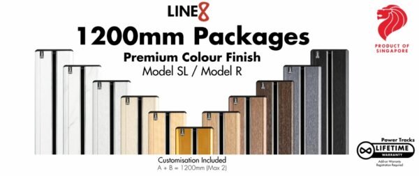 Line8 Power Track Model SL/R 1200mm + 4 x Zen British Adaptor Package Deal (Without Installation)