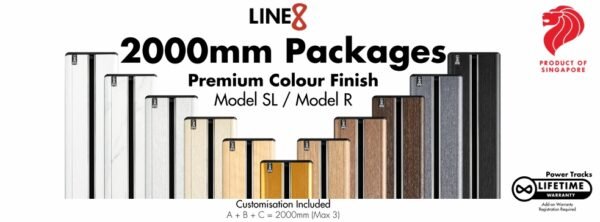 Line8 Power Track Model SL/R 2000mm + 8 x Zen British Adaptor Package Deal (Without Installation)
