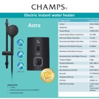 Water Heater Model : Champs Astra With Stainless Steel Rainshower Set Package - Image 2