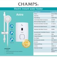 Water Heater Model : Champs Astra With Stainless Steel Rainshower Set Package - Image 3