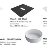ESFERA Counter Top Basin Cabinet With Mirror Cabinet Package EMC5070 + EBC6045 + Ess+EAB5035MMW/EABG001W - Image 4