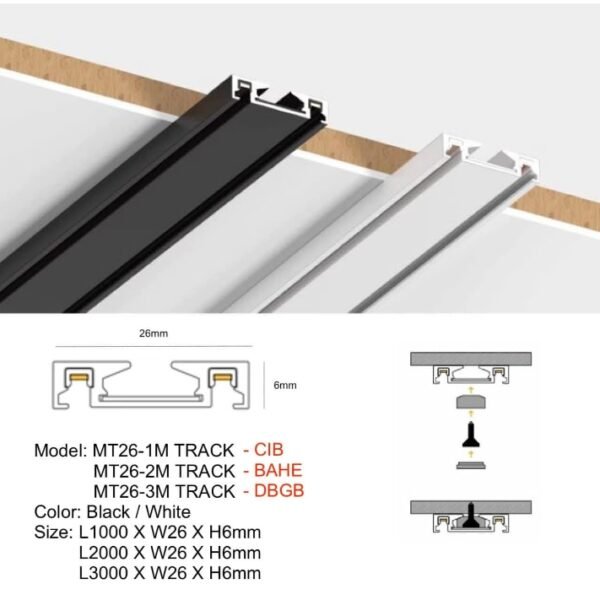 NM Magnetic Track Surface Mount 1m/2m/3m (Image 1)
