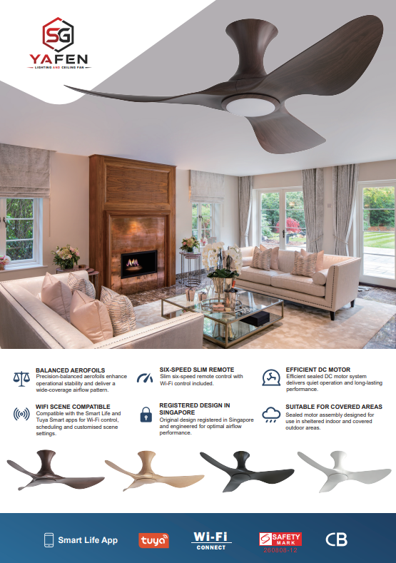 SG Smart Wi-Fi DC Ceiling Fan with Light – 36″ / 46″ / 52″